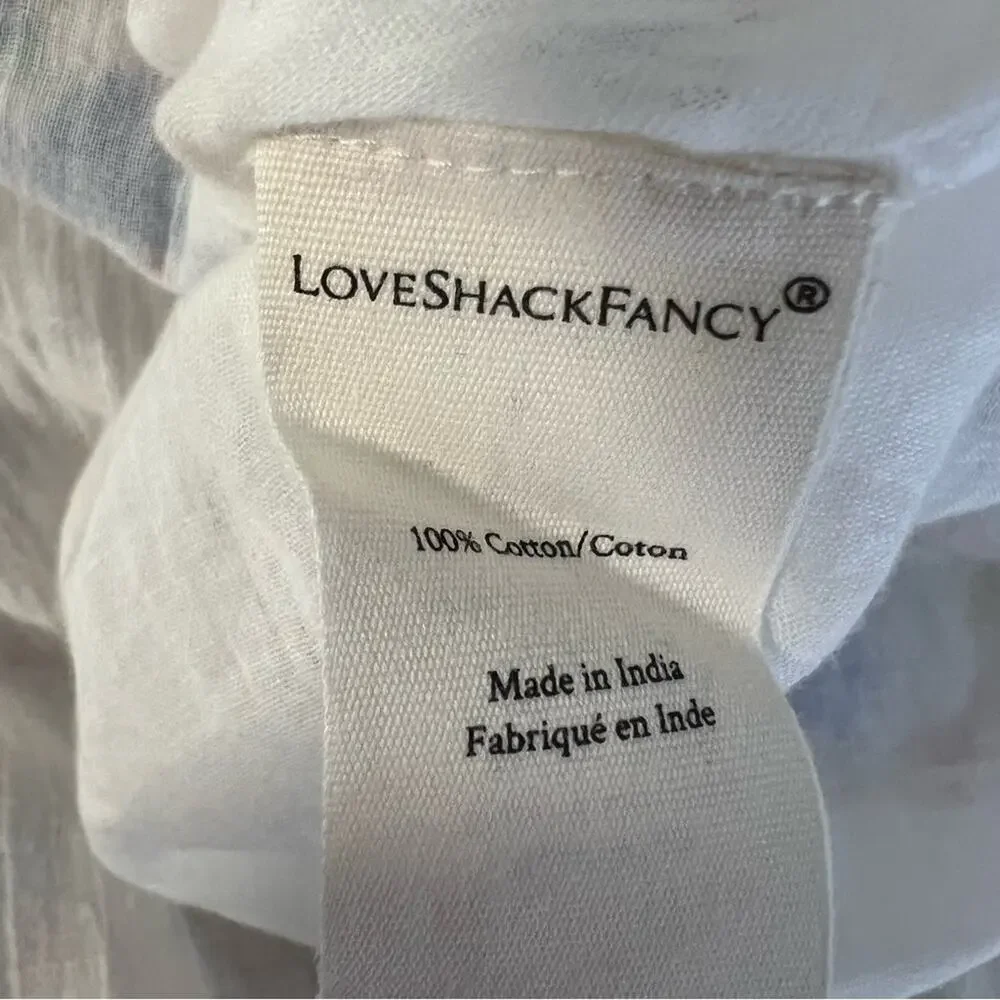 LoveShackFancy Ruffle Tiered Mini Skirt Blue Notte Floral Sz XS